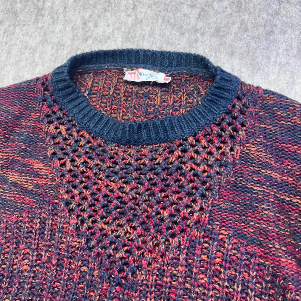 Miss Me Girl Kids‎ Multicolor Knit Cropped Sweater Pullover V Neck